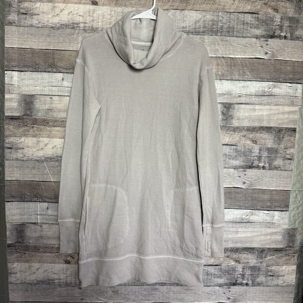 ATHLETA Women's Eco Wash Turtleneck Sweater Sweatshirt Dress XS Dusty Purple